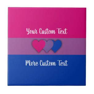 Bisexualitet pride flagga med text kakelplatta