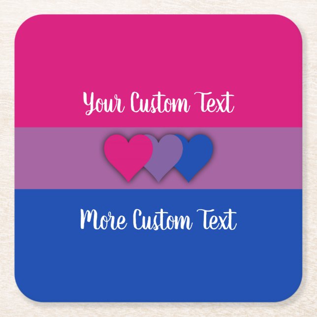 Bisexualitet pride flagga med underlägg text (Framsidan)