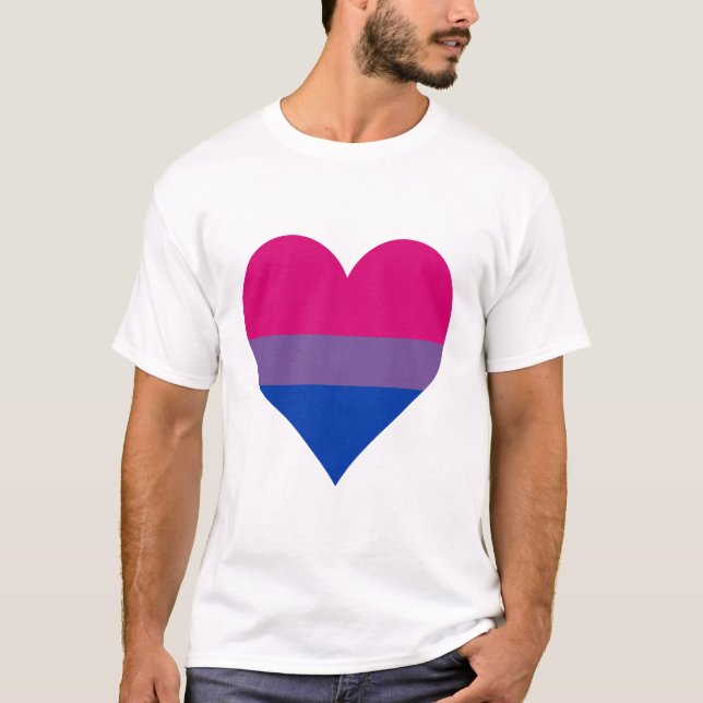 Bisexualitet pride hjärta T-shirt (Framsida)