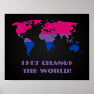 Bisexualitet stolthet världskarta mapposter poster