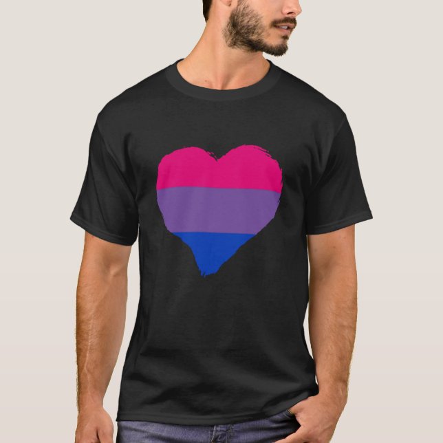 Bisexuality Bi Pride Yourself Heart Bisexual Flag  T Shirt (Framsida)