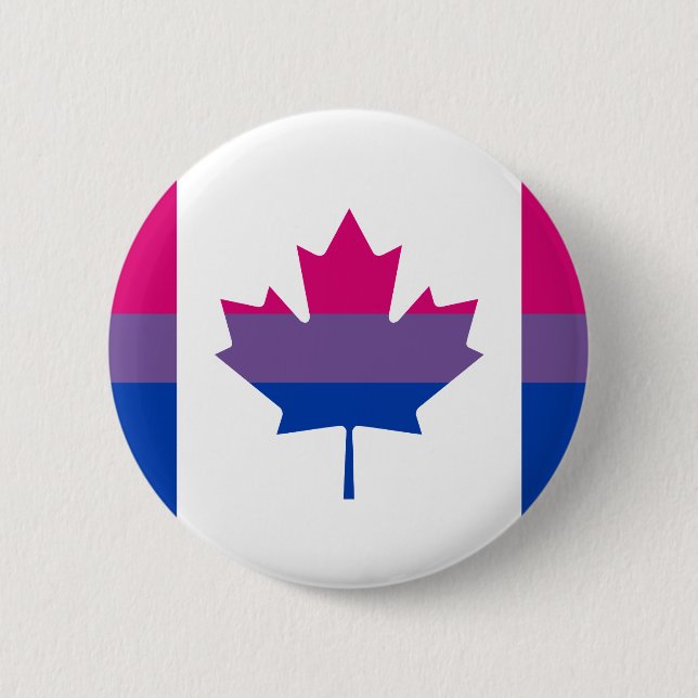 Bisexuality Canadian pride flag Button Knapp (Framsida)