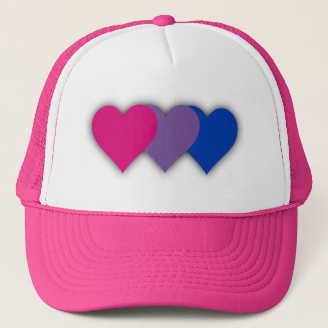 Bisexuality pride hearts Trucker Hat Keps (Framsida)