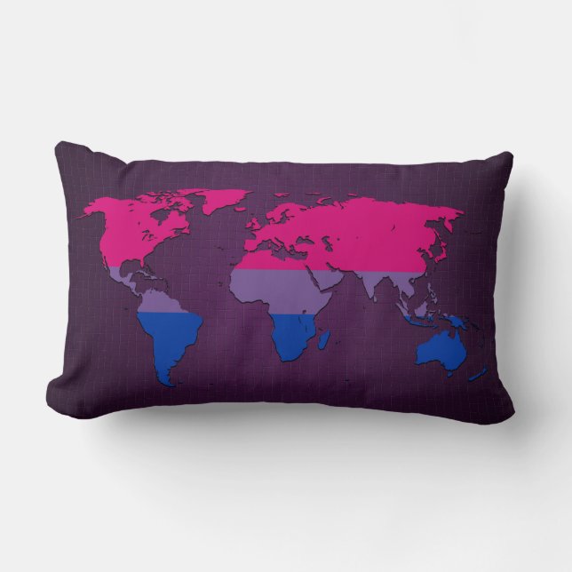 Bisexuality pride world map Pillow Lumbarkudde (Framsida)