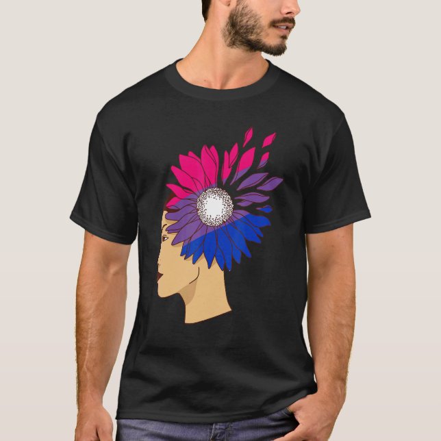 Bisexuality Woman Sunflower Bisexual Flag Bi Pride T Shirt (Framsida)