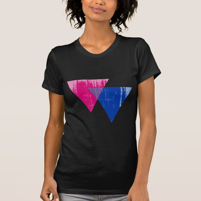 Bisexualitysymbol distressed.png tee shirt (Framsida)