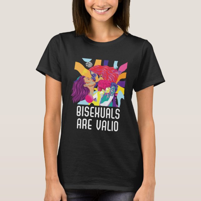 Bisexuals Are Valid Rainbow Pride Bisexuality LGBT T Shirt (Framsida)