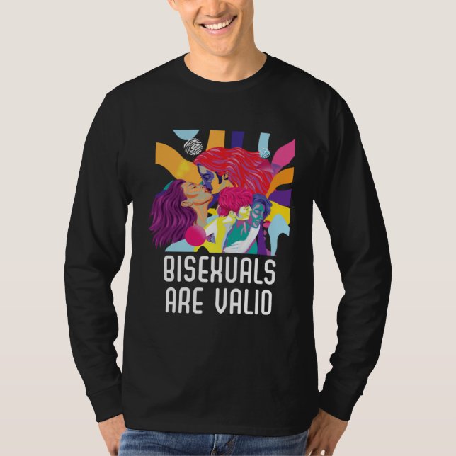 Bisexuals Are Valid Rainbow Pride Bisexuality LGBT T Shirt (Framsida)