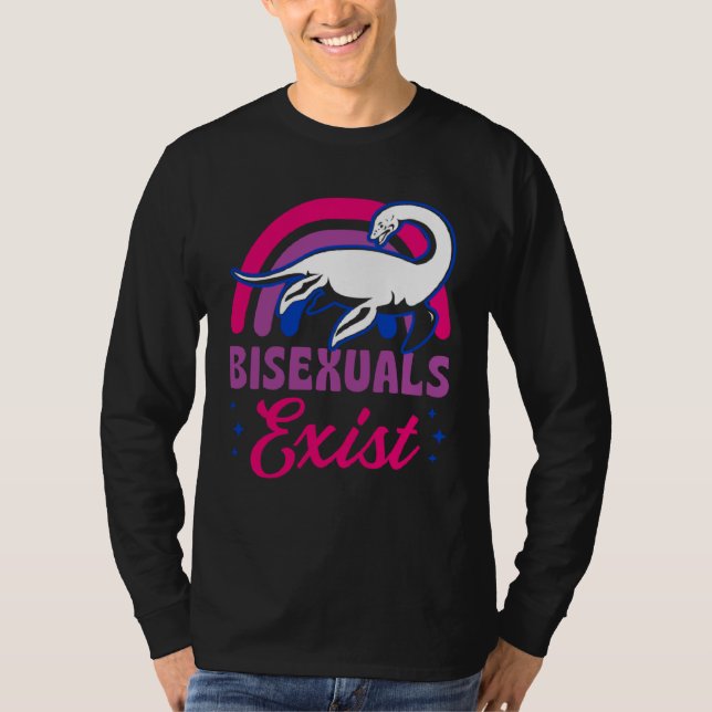Bisexuals Exist Bisexual Loch Ness Monster Pride R T Shirt (Framsida)