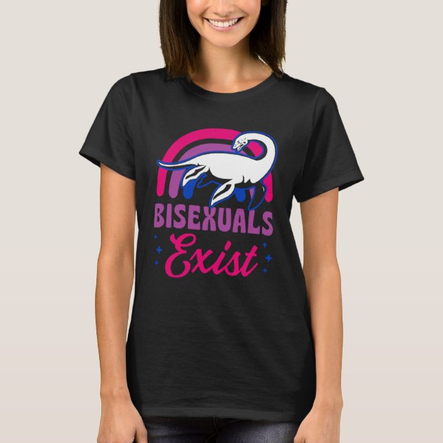 Bisexuals Exist Bisexual Loch Ness Monster Pride R T Shirt (Framsida)