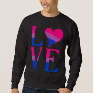 Bisexuell Bi Pride Flagga Kärlek Stöd Män Kvinnor Lång Ärmad Tröja