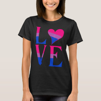 Bisexuell Bi Pride Flagga Kärlek Stöd Män Kvinnor T Shirt