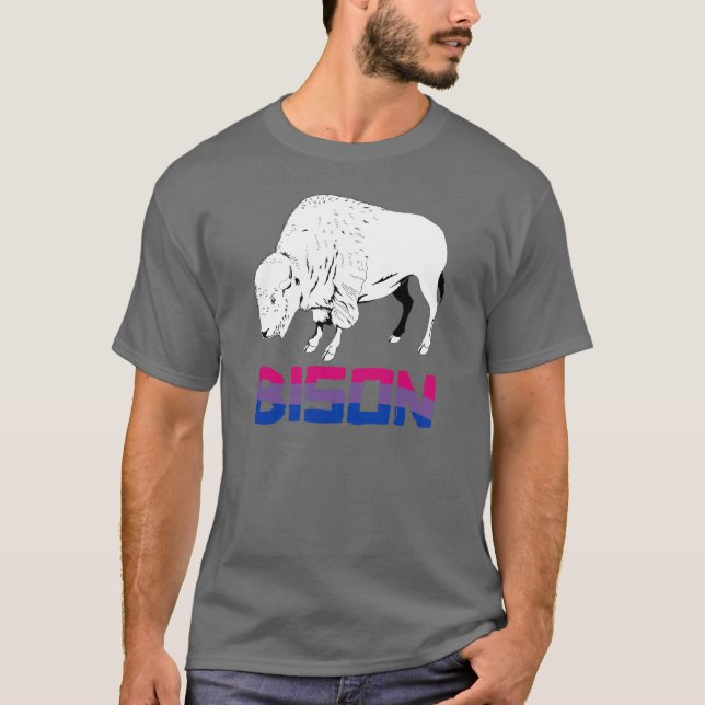 Bisexuell Bison T Shirt (Framsida)