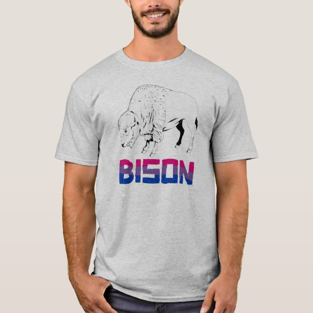Bisexuell Bison T Shirt (Framsida)