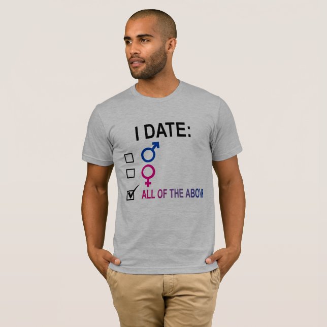 Bisexuell datummärkningpreferenskontrollista tröja (Hel framsida)