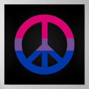 Bisexuell flagga fredstecken affisch
