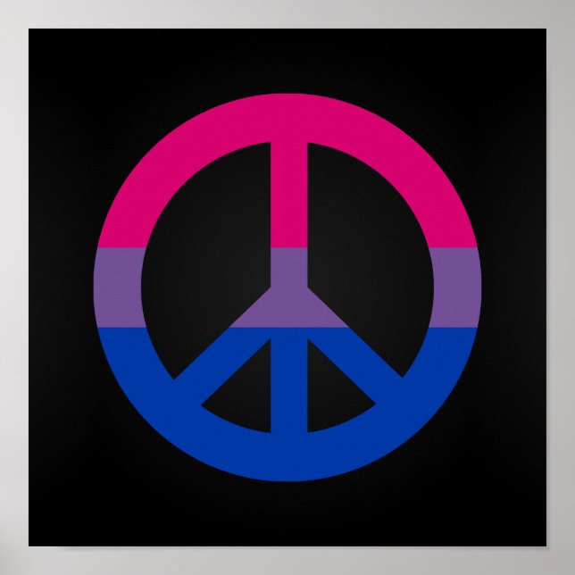 Bisexuell flagga fredstecken affisch (Framsidan)
