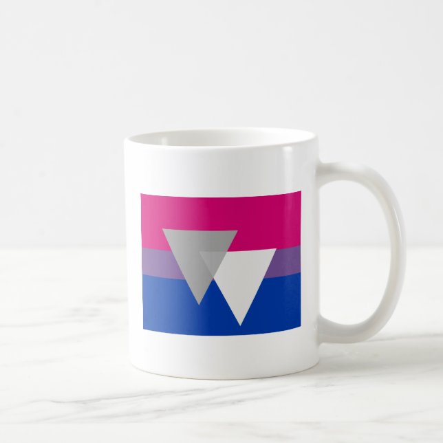 BISEXUELL FLAGGA ORIGINAL MED SYMBOL KAFFEMUGG (Höger)