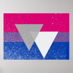 BISEXUELL FLAGGA ORIGINAL MED SYMBOL -.png Poster