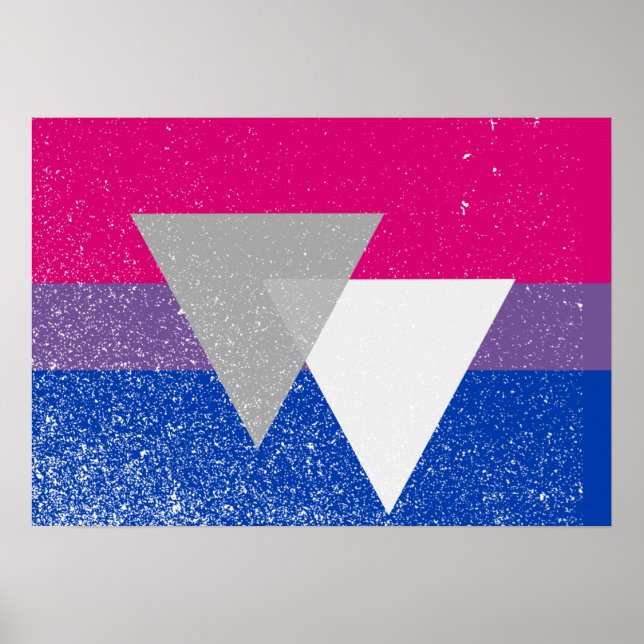 BISEXUELL FLAGGA ORIGINAL MED SYMBOL -.png Poster (Framsidan)