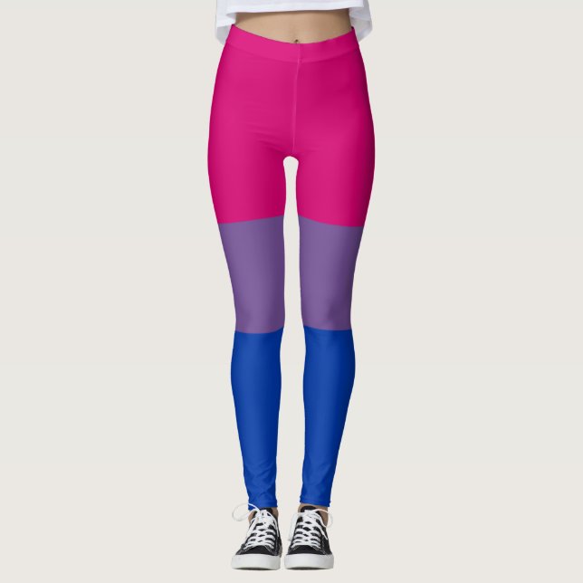 Bisexuell horisontalrand för prideflagga LGBT Leggings (Framsida)