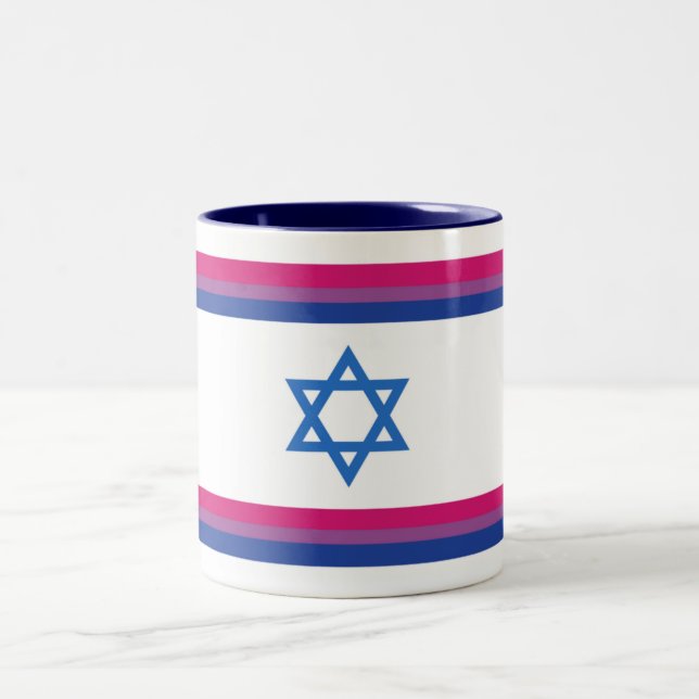 Bisexuell israelisk prideflagga liten Två-Tonad mugg (Center)