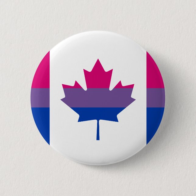 Bisexuell kanadensisk stolthetsflagga knapp (Framsida)