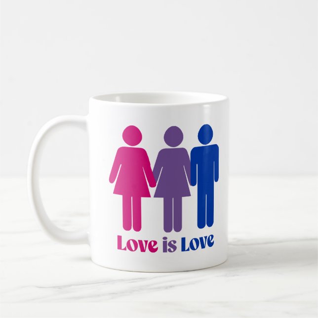 Bisexuell kärlek är kärlek kvinna kaffemugg (Vänster)