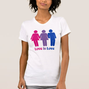 Bisexuell kärlek är kärlek kvinna t shirt