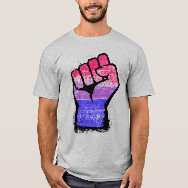 Bisexuell knytnäve stolthet t-shirt (Framsida)