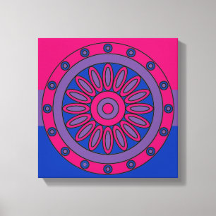 Bisexuell Mandala LGBT för prideflaggafärger Canvastryck