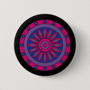 Bisexuell Mandala LGBT för prideflaggafärger Knapp