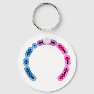Bisexuell morsealfabetbåge Keychain Nyckelring