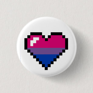 Bisexuell person 8-Bet Retro pridehjärta Knapp
