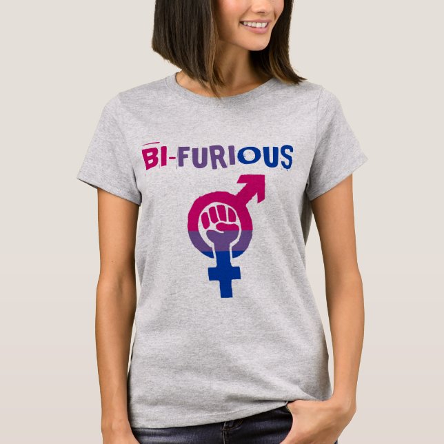 Bisexuell person driver pride för BI-FURIOUS LGBT Tee Shirt (Framsida)
