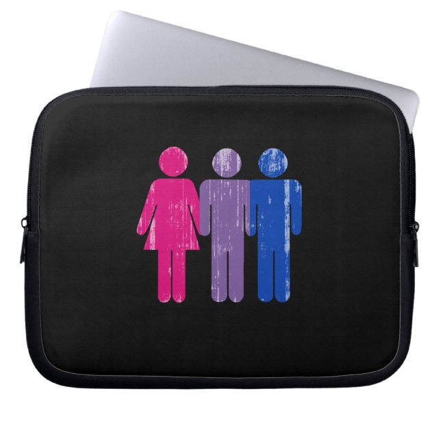 Bisexuell pojke distressed.png laptop sleeve (Framsidan)