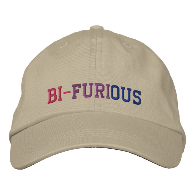 Bisexuell Power BI-FURIOUS HBTQ-stolt Broderad Keps (Framsida)