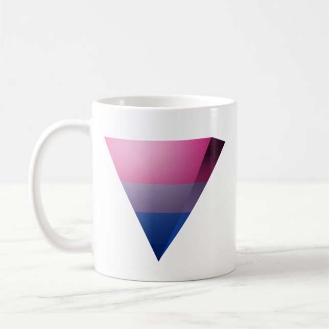 BISEXUELL PRIDE 3D TRIANGEL -.png Kaffemugg (Vänster)