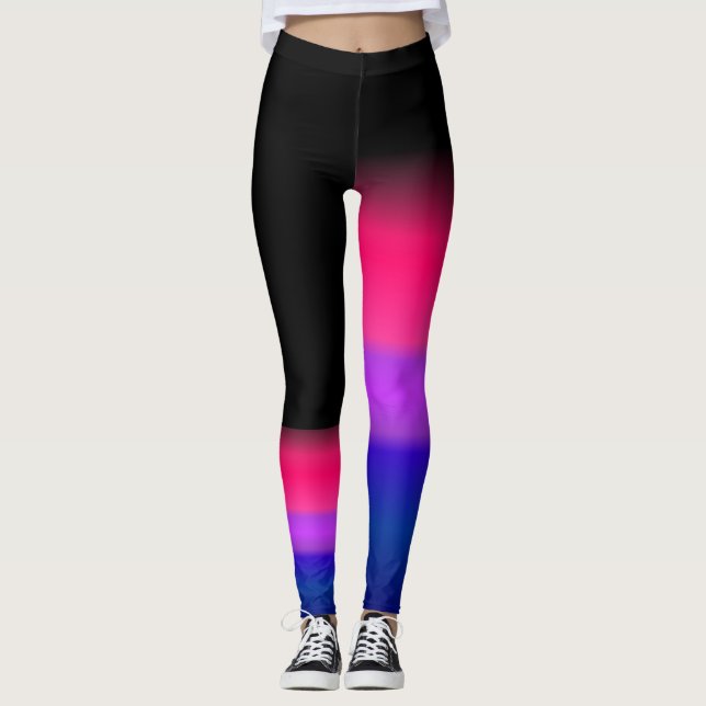 Bisexuell prideflagga för assymetrisk bi leggings (Framsida)
