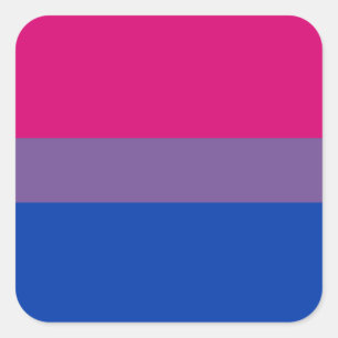 Bisexuell prideflagga fyrkantigt klistermärke