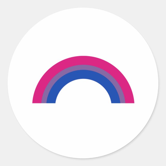 Bisexuell regnbåge runt klistermärke (Framsida)