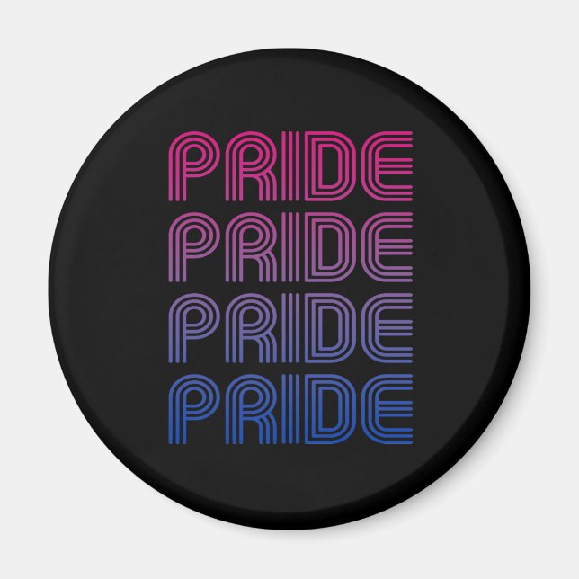 Bisexuell Retro Pride Magnet (Framsidan)