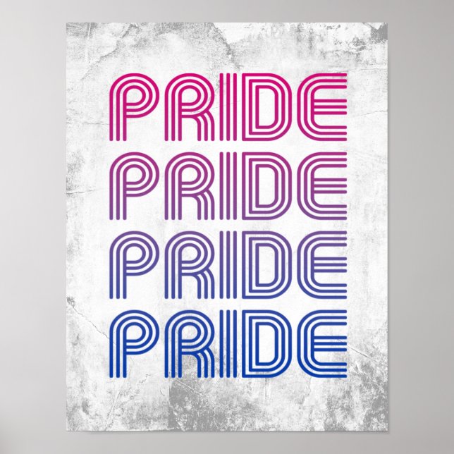 Bisexuell Retro Pride Poster (Framsidan)