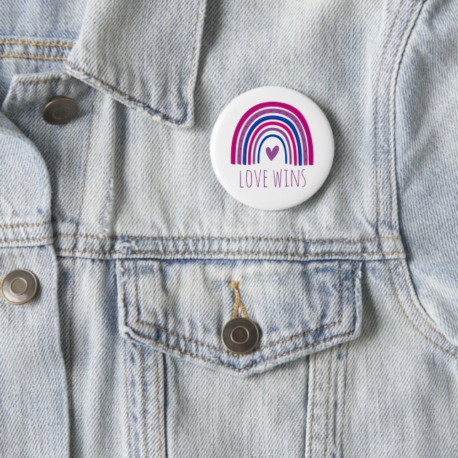Bisexuell stolthet Kärlek vinner LGBT regnbåge kna Knapp (In Situ)