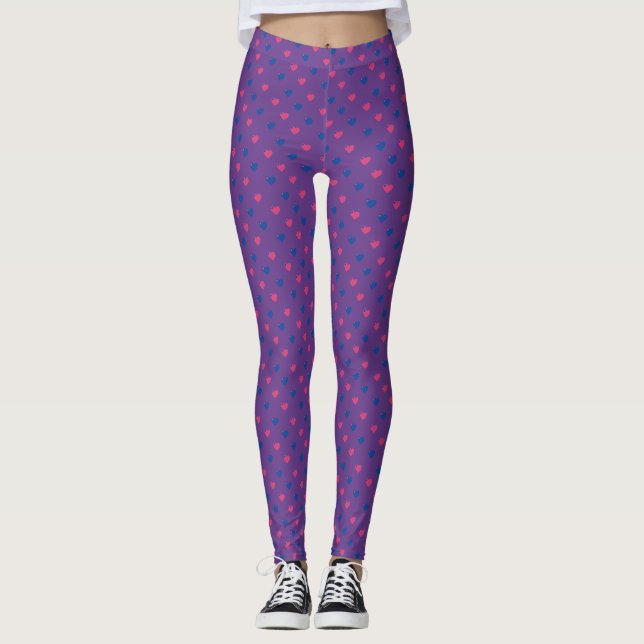 Bisexuell stolthet Små hjärtan Leggings (Framsida)