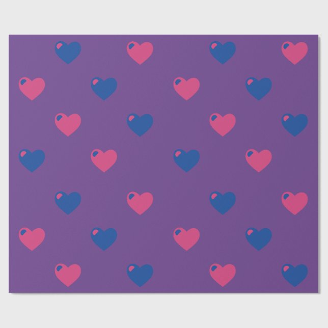 Bisexuell stolthet Stor hjärta presentpapper (Platt)