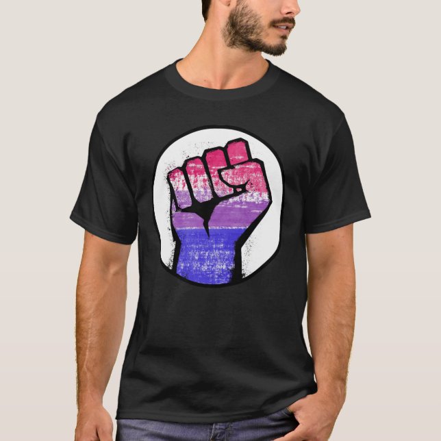 Bisexuell stolthetsfist T-shirt (Framsida)
