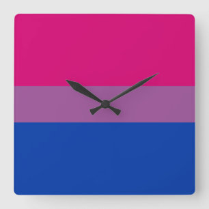 Bisexuell stolthetsflagga fyrkantig klocka