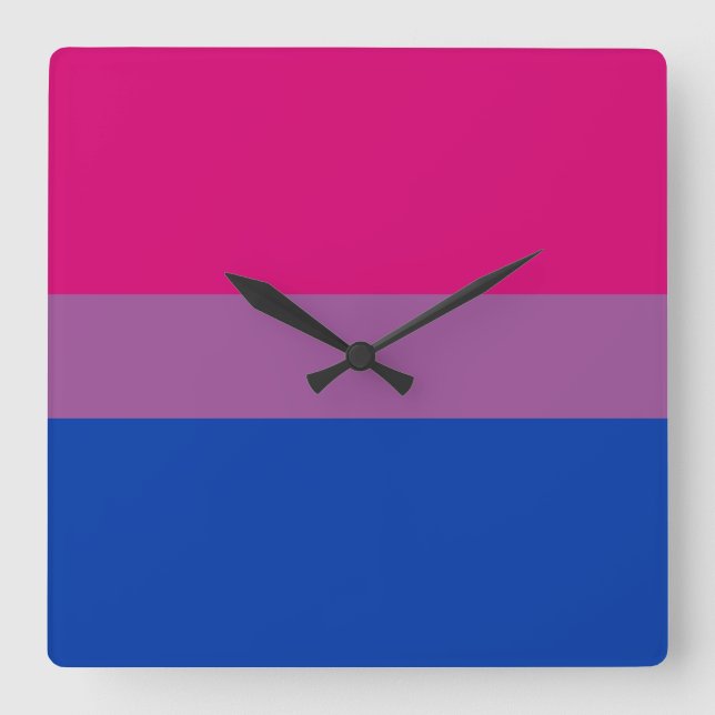 Bisexuell stolthetsflagga fyrkantig klocka (Framsida)
