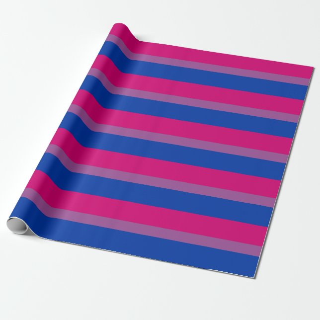 Bisexuell stolthetsflagga horisontell presentpapper (Utrullad)
